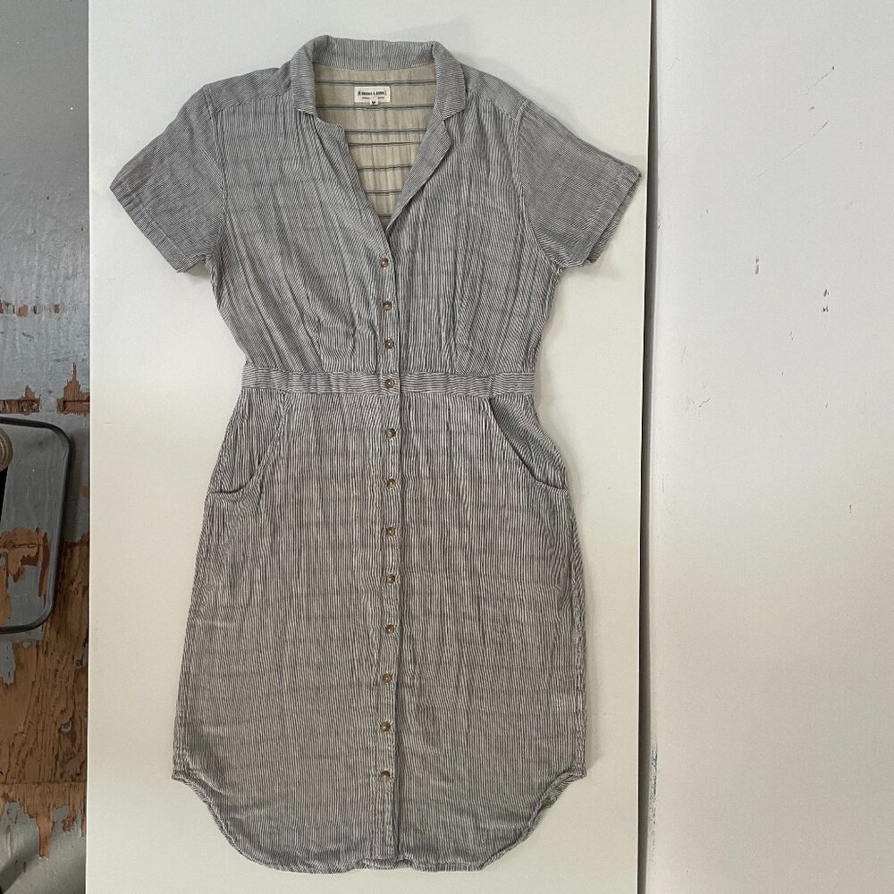 Gray Button-Down Midi Dress